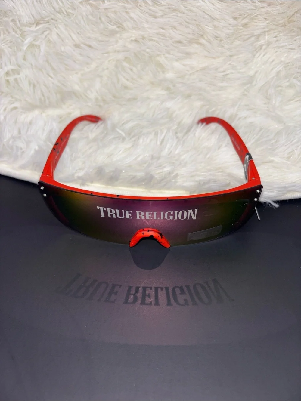 True Religion Red and Black Speckled Sunglasses